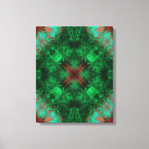 Emerald Sacred Geometrisk Fraktal Konst Canvastryck