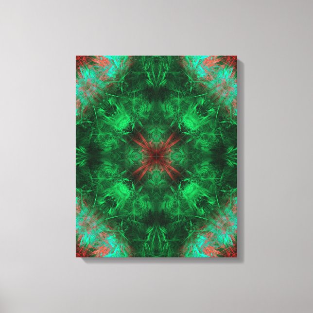 Emerald Sacred Geometry Fractal Art Canvastryck (Framsida)