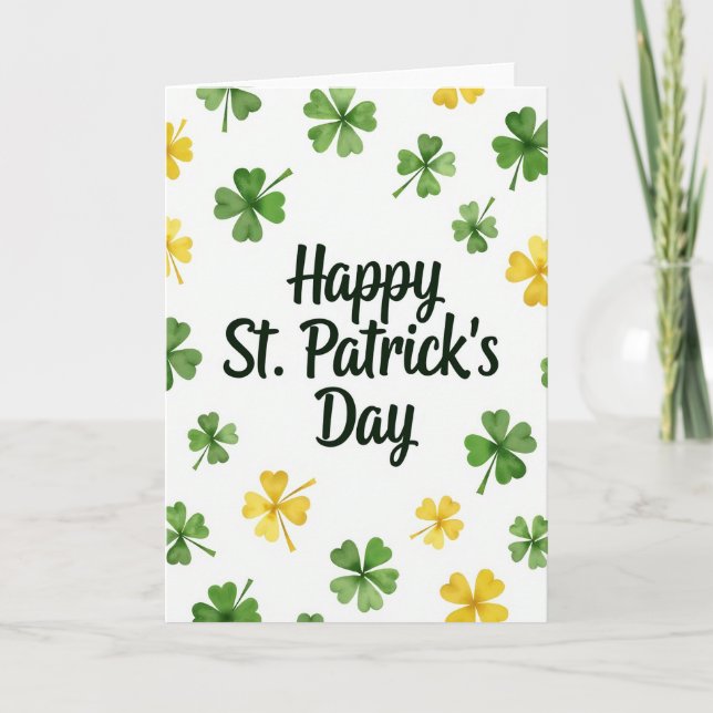 Emerald Script Glad St Patricks-kort Kort (Framsida)