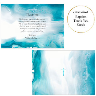 Emerald Sea Blue Orthodox Christian Baptism Tack Kort