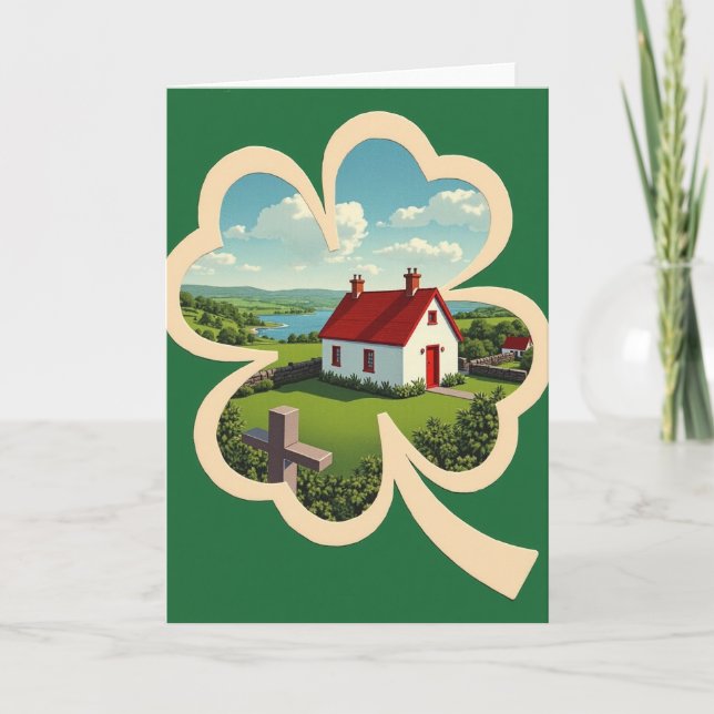 Emerald Shamrock Scenkort Kort (Framsida)