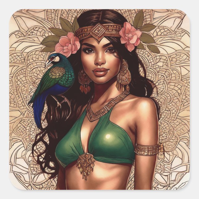 Emerald Shimmer Fyrkantigt Klistermärke (Framsida)