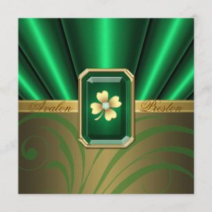 Emerald Silke St patrick's day bröllopsinbjudan Inbjudningar
