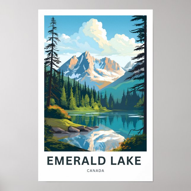Emerald Sjö Canada Travel Skriv ut Poster (Framsidan)