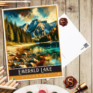 Emerald Sjö, Colorado Måla Vintage Vykort