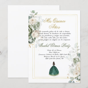 Emerald Spain Quinceanera Inbjudningar