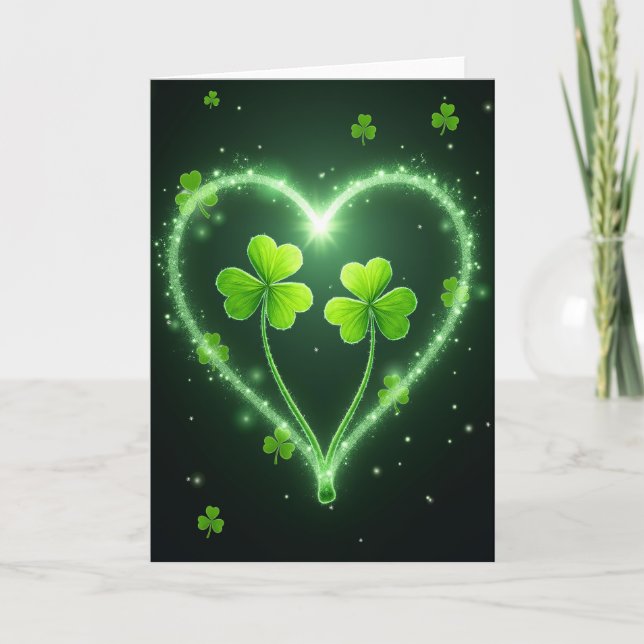 Emerald Star Heart Shamrock-kort Kort (Framsida)