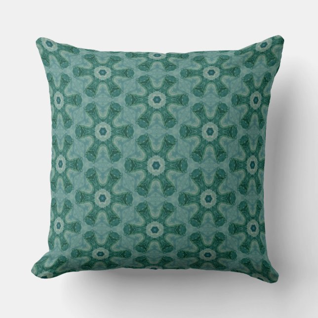 Emerald Starburst Kaleidoscope Kudde (Framsida)