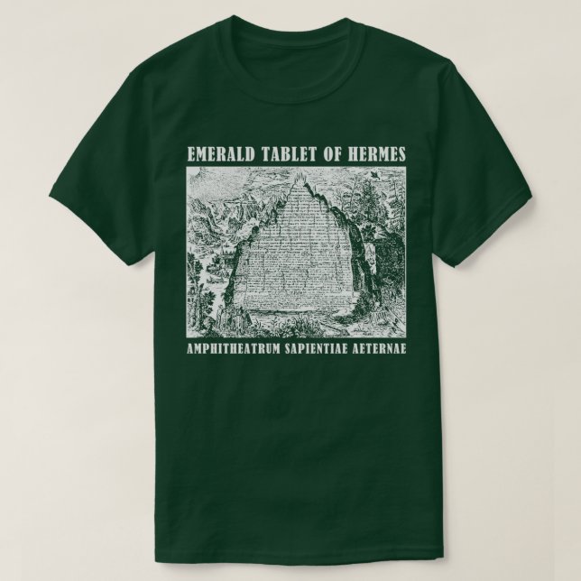 Emerald Tablet of Hermes Hermetic Alchemy Emblem T Shirt (Design framsida)