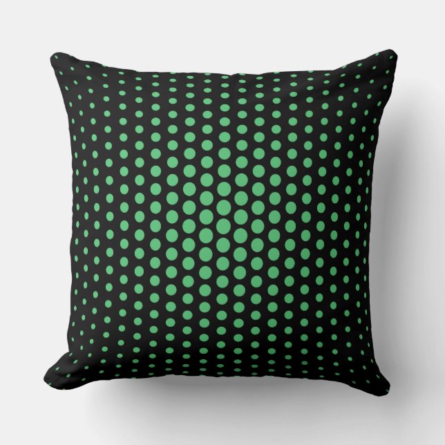 Emerald Techno Dots Modern Black Kudde (Framsida)