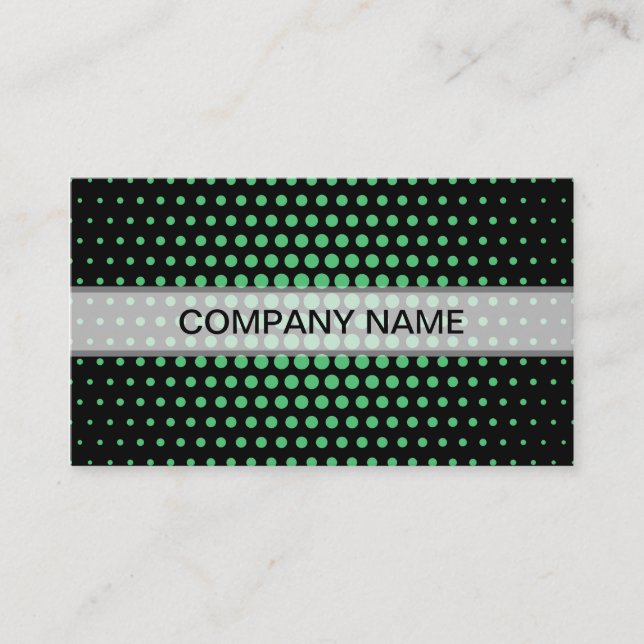 Emerald Techno Dots Modern Black Visitkort (Framsida)