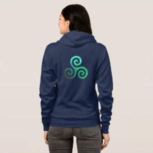 Emerald Triskele Ancient Celtic Symbol Navy Blue T Shirt