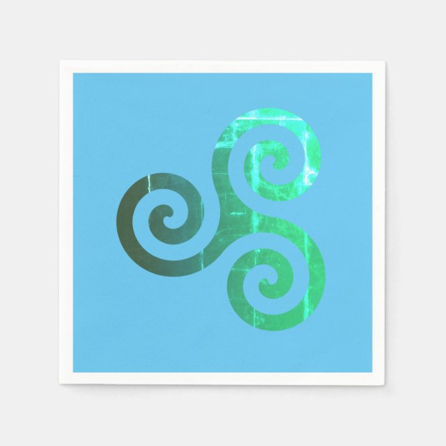 Emerald Triskele Ancient Celtic Symbol Pappersservett (Framsidan)