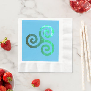 Emerald Triskele Ancient Celtic Symbol Pappersservett
