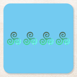 Emerald Triskele Ancient Celtic Symbol Underlägg Papper Kvadrat