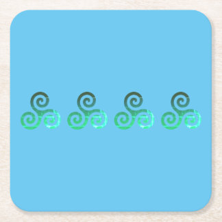 Emerald Triskele Ancient Celtic Symbol Underlägg Papper Kvadrat