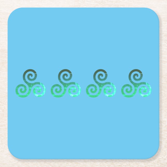 Emerald Triskele Ancient Celtic Symbol Underlägg Papper Kvadrat (Framsidan)