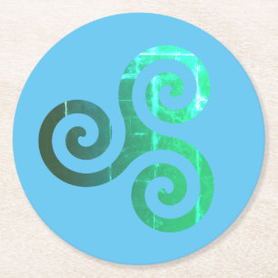 Emerald Triskele Ancient Celtic Symbol Underlägg Papper Rund