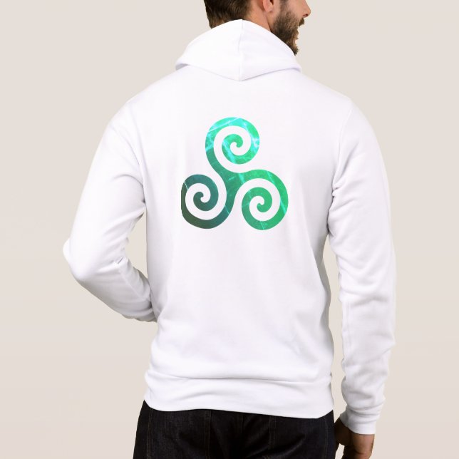 Emerald Triskele Ancient Celtic Symbol White T Shirt (Baksida)