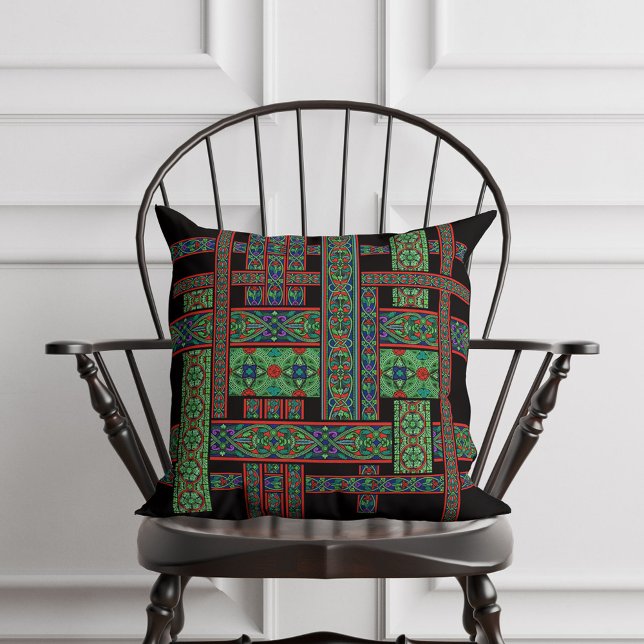 Emerald Twilight Stained Glass Throw Pillow Kudde (Skapare uppladdad)
