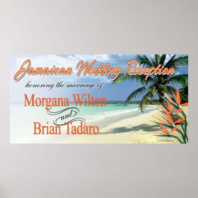 Emerald Vatten Jamaican Beach Wedding Reception Poster (Framsidan)