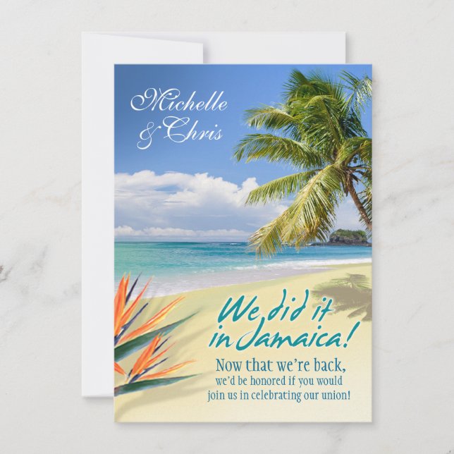 Emerald Vatten Reception Card (Jamaica) Inbjudningar (Framsida)