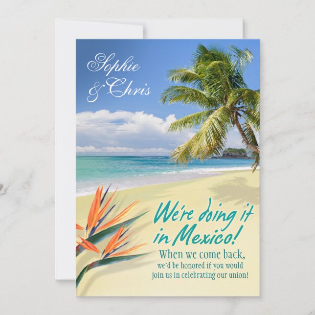 Emerald Vatten Reception Card (Mexiko) Inbjudningar (Framsida)