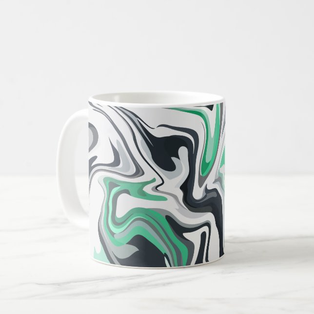 Emerald Vinkarare i Abstrakt Fluid Art Kaffemugg (Framsida vänster)
