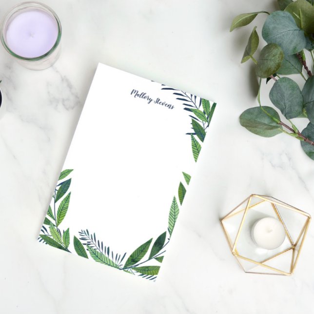 Emerald Wans - Blue Calligraphy Namn Post-it Block (Skapare uppladdad)