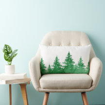 Emerald Watercolor Evergreen Träd