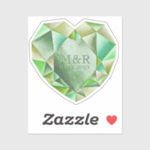 Emerald Watercolor Heart 55:e Bröllop-årsdagen