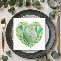 Emerald Watercolor Heart 55:e Bröllop-årsdagen