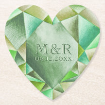 Emerald Watercolor Heart 55:e Bröllop-årsdagen