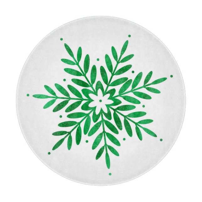 Emerald Watercolor Snowflake (Framsidan)