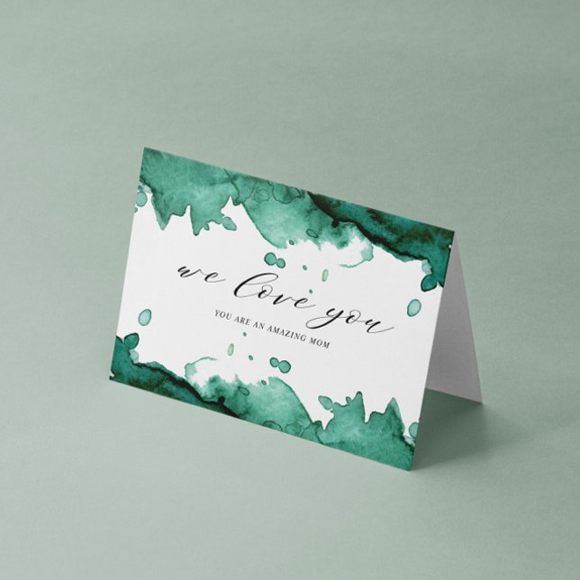Emerald Watercolor Tvätta Mors dag Card Kort (Skapare uppladdad)