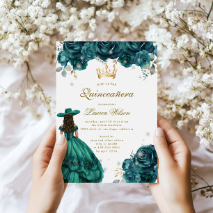Emerald Western Wonderland Quinceanera-inbjudan Inbjudningar