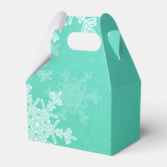 Emerald White Snöflingor - minimalistisk jul Presentaskar (Framsidan Sidan)
