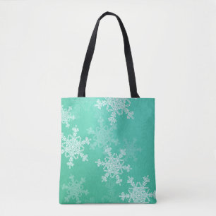 Emerald White Snöflingor - minimalistisk jul Tygkasse