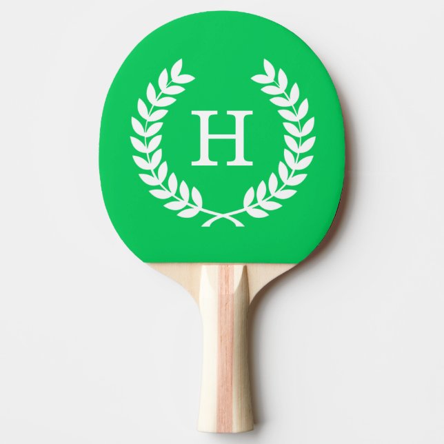 Emerald White Wheat Laurel Wandeine Monogram Pingisracket (Framsidan)