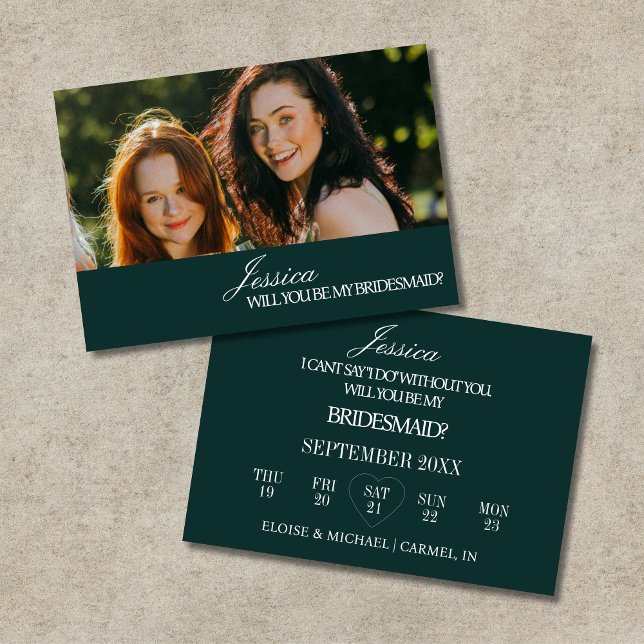 Emerald Will You Be My Bridesmaid Proposal Card Inbjudningar (Emerald Will You Be My Bridesmaid Proposal Card)