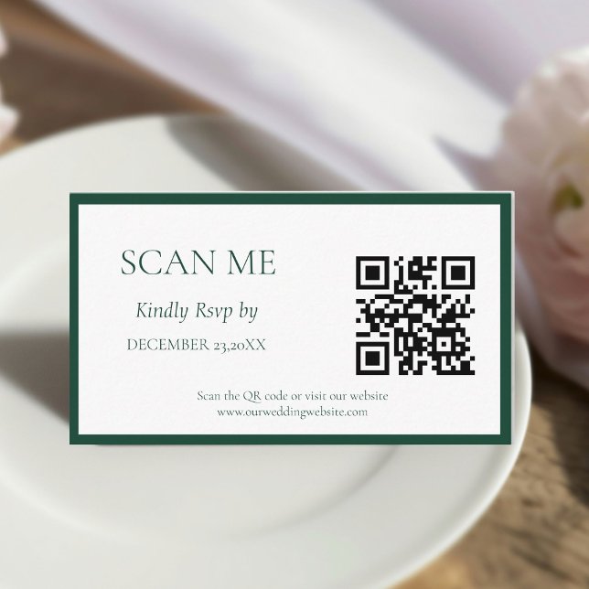 Emeraldgrön botanisk kröningsmonogram högtid tilläggskort (Skapare uppladdad)