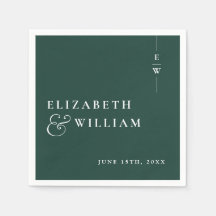 Emeraldgrön minimalistisk elegant monogram bröllop