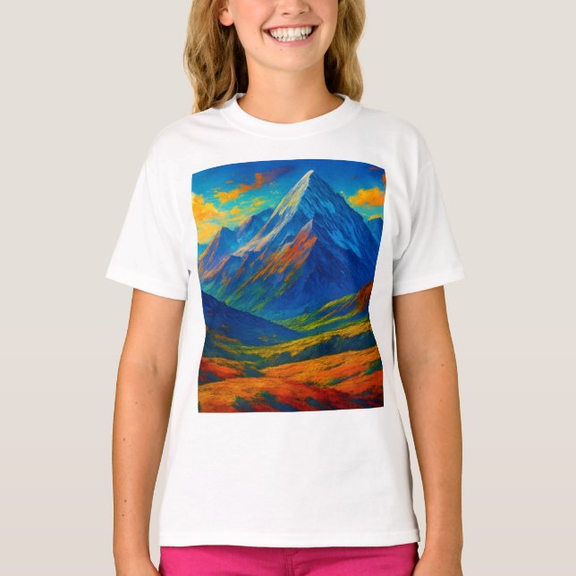 Emeraldskog Vattenfärg Canvas T Shirt (Framsida)