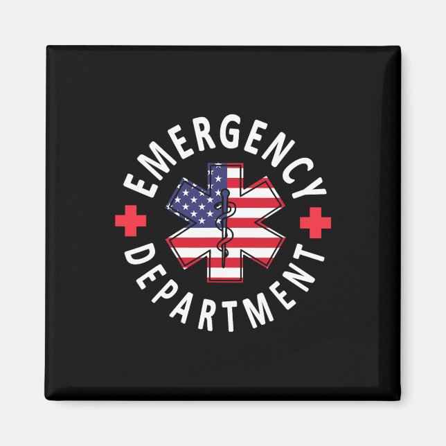 Emergency Department 4th Of July Usa Emergency Roo Magnet (Framsidan)