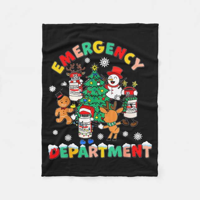 Emergency Department Christmas Santa Er Crew Nurse Fleecefilt (Framsidan)