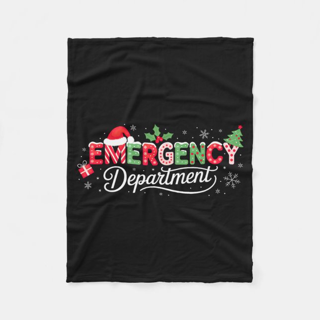Emergency Department Christmas Santa Er  Fleecefilt (Framsidan)