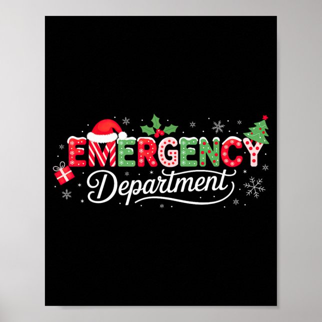 Emergency Department Christmas Santa Er  Poster (Framsidan)
