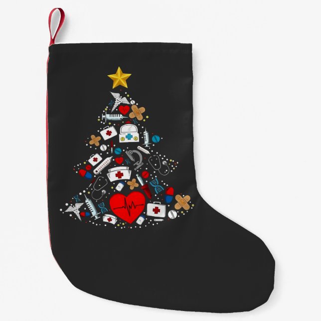Emergency Department Xmas Tree Nurse Liten Julstrumpa (Framsidan)