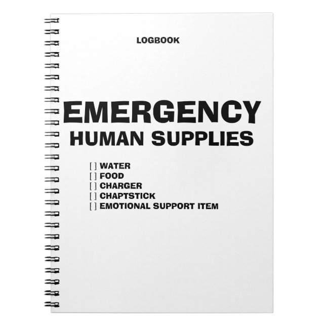 Emergency Human Supplies Anteckningsbok (Framsidan)