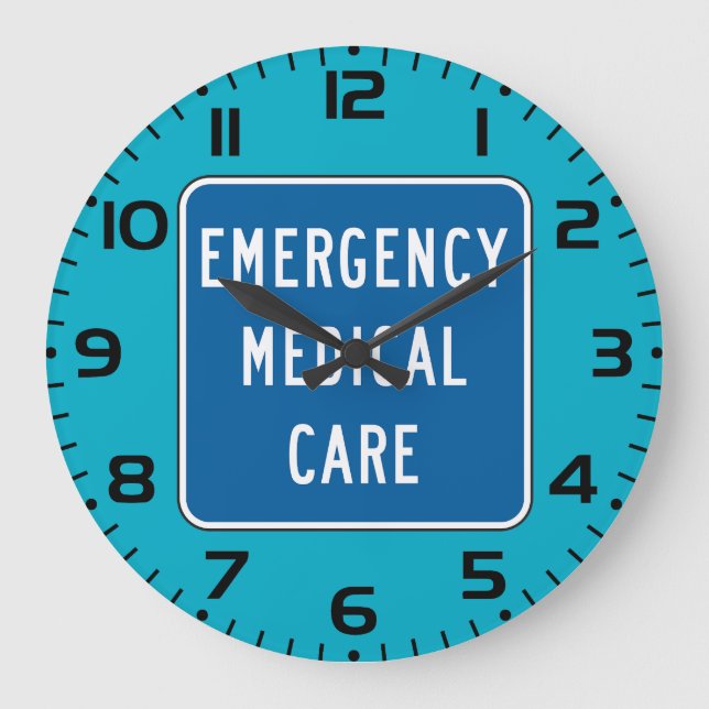 Emergency Medical Care Road Sign Stor Klocka (Framsida)